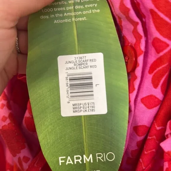 FARM Rio Red and Pink Floral Jumpsuit - Picture 6 of 14